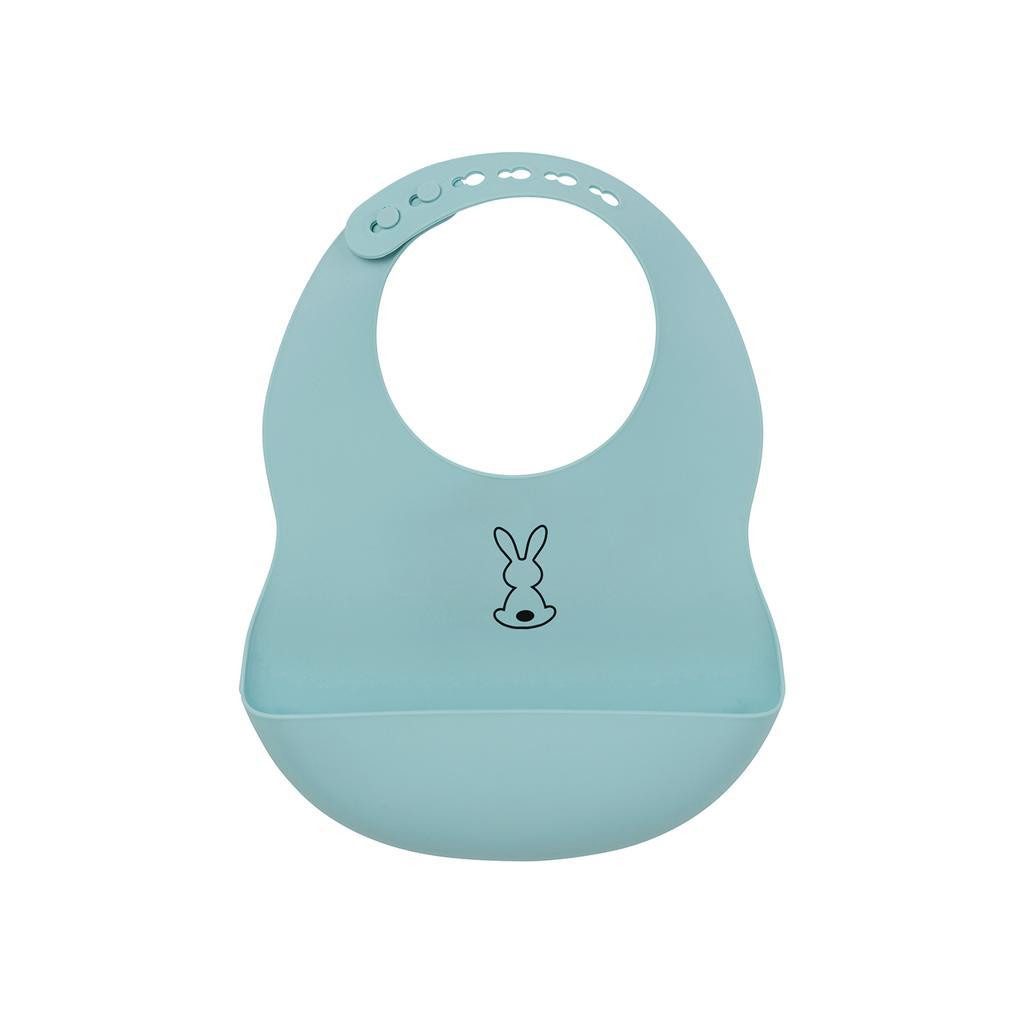 NATTOU Szilikon előke rögzítéssel világoskék BPA mentes