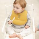 NATTOU Szilikon előke rögzítéssel okkersárga BPA mentes