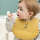 NATTOU Szilikon előke rögzítéssel okkersárga BPA mentes