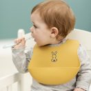 NATTOU Szilikon előke rögzítéssel okkersárga BPA mentes