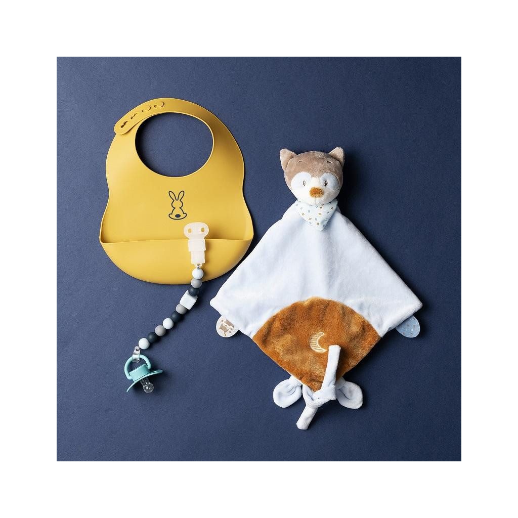 NATTOU Szilikon cumitartó pánt navy  BPA mentes