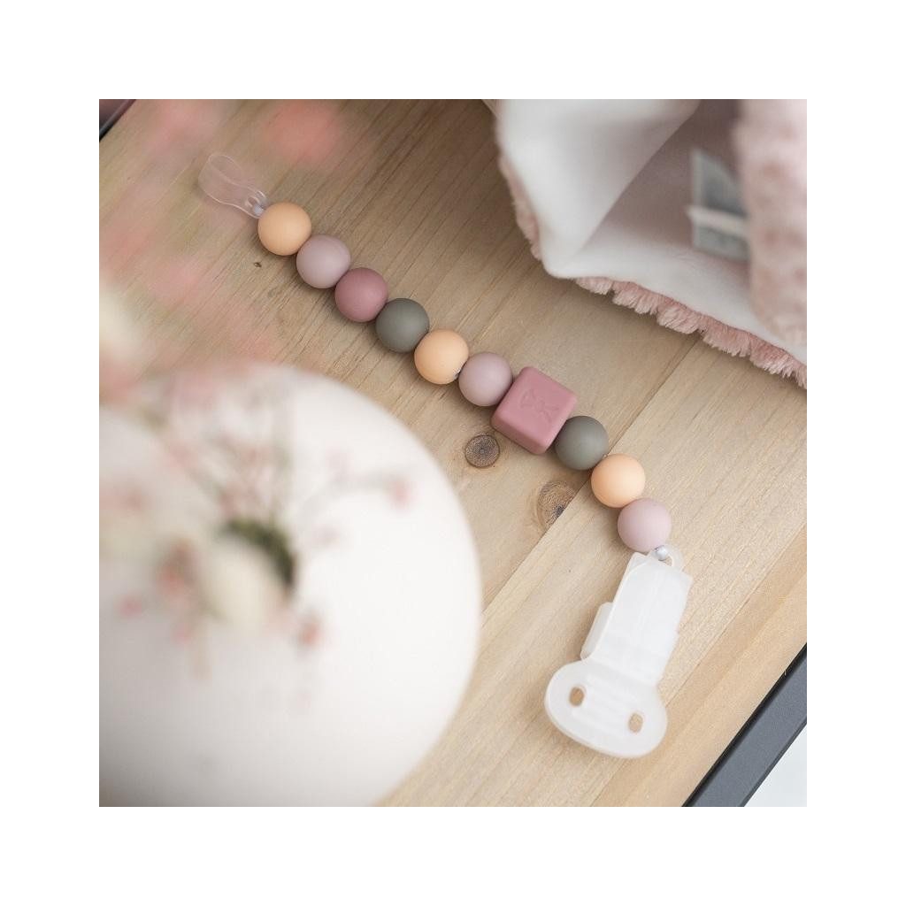 NATTOU Szilikon cumitartó pánt peach  BPA mentes