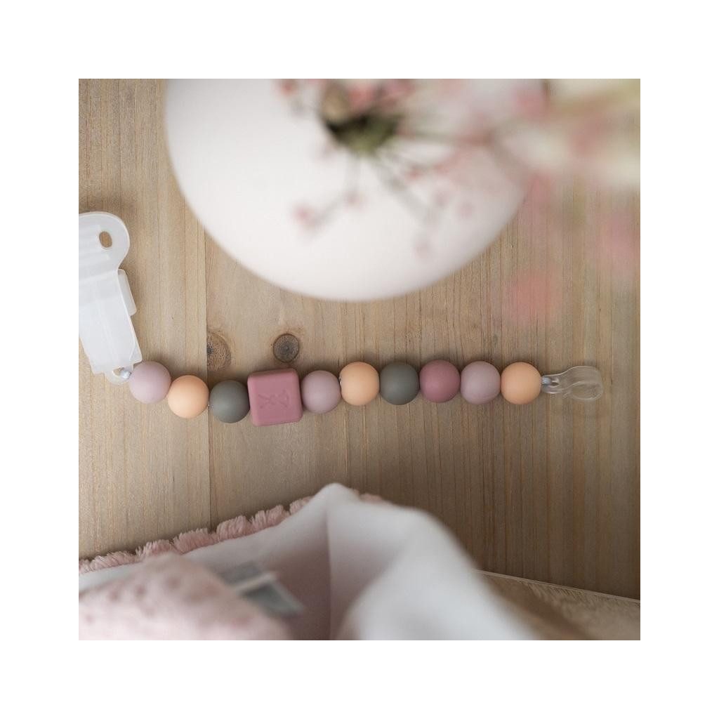 NATTOU Szilikon cumitartó pánt peach  BPA mentes