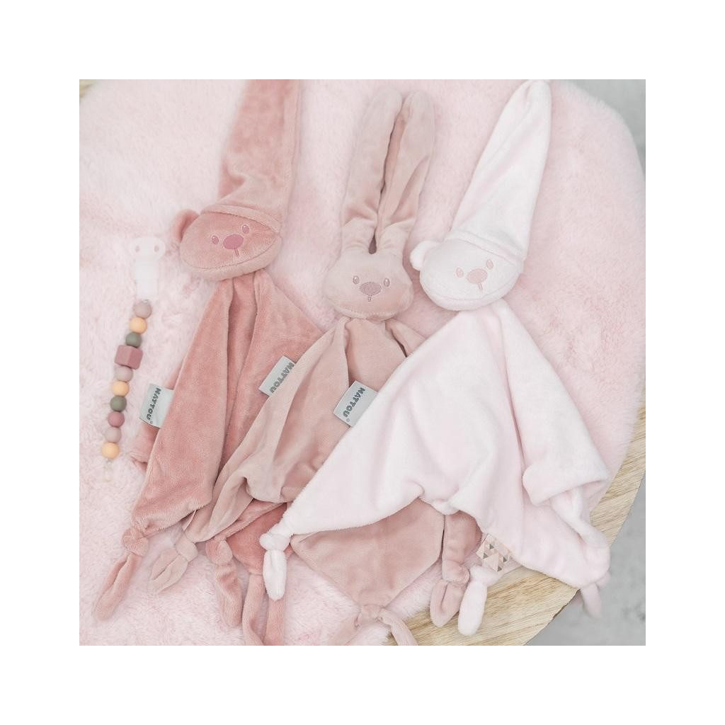 NATTOU Szilikon cumitartó pánt peach  BPA mentes