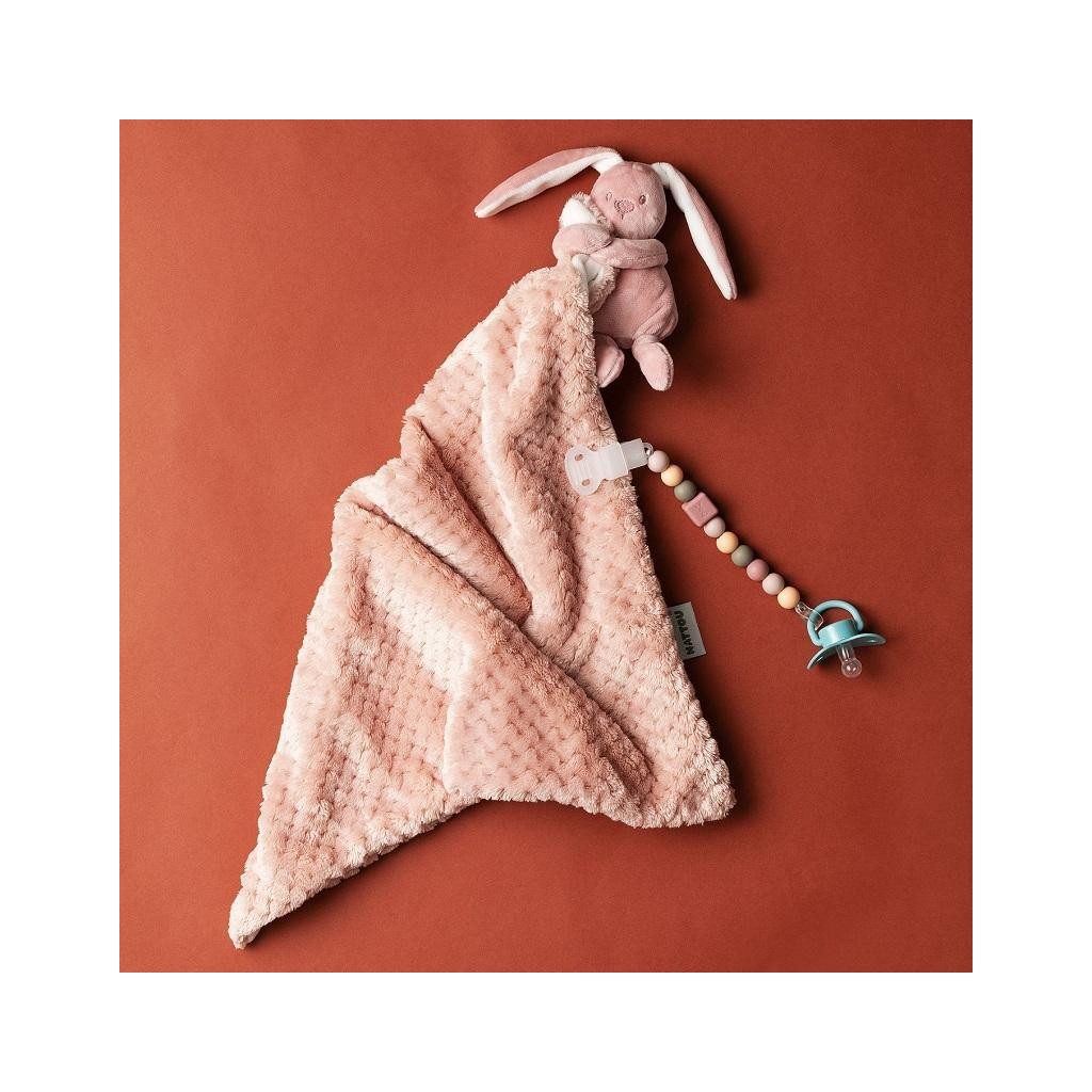 NATTOU Szilikon cumitartó pánt peach  BPA mentes