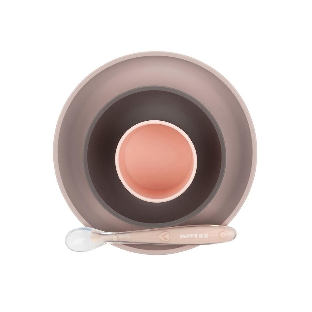 NATTOU  Szilikon étkészlet 4 db-os rózsaszín-lila BPA mentes