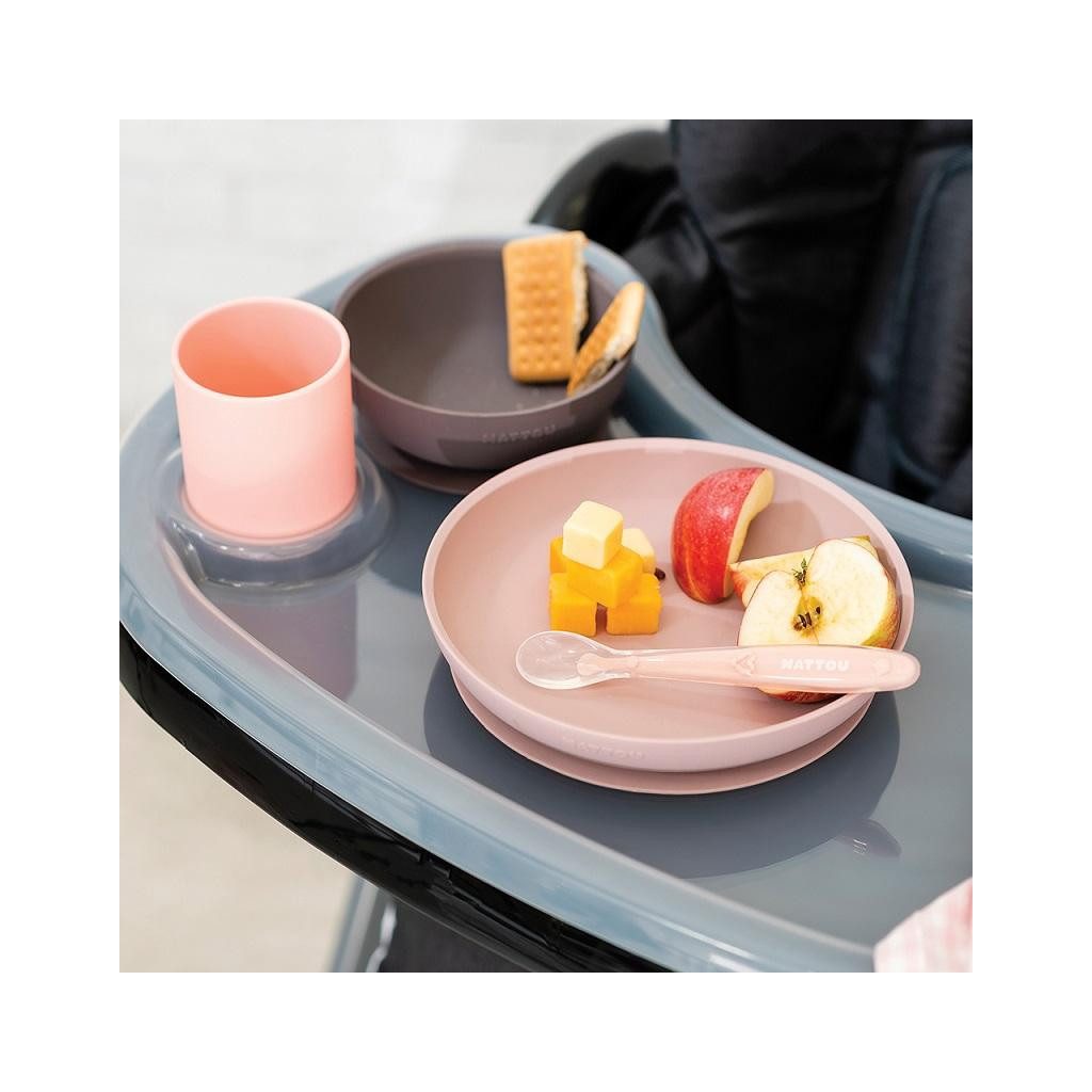 NATTOU  Szilikon étkészlet 4 db-os rózsaszín-lila BPA mentes