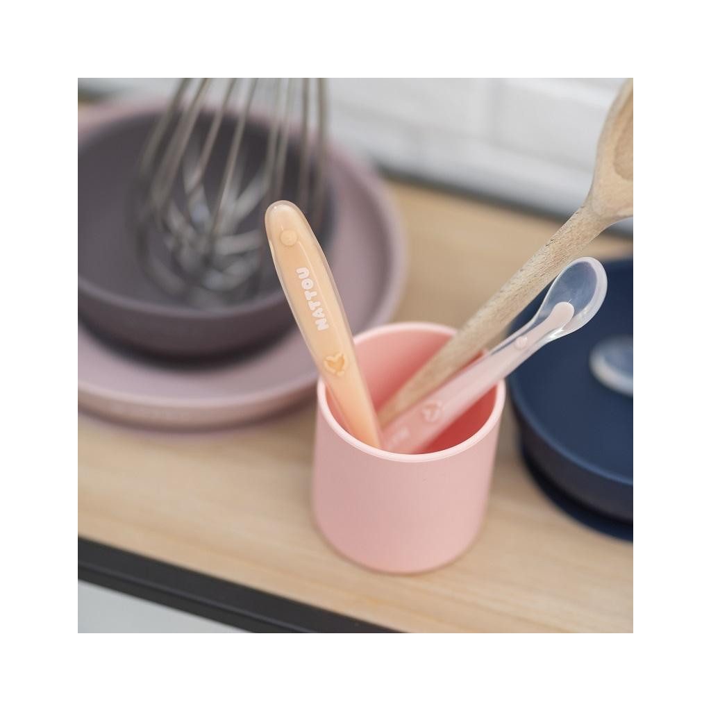 NATTOU  Szilikon étkészlet 4 db-os rózsaszín-lila BPA mentes