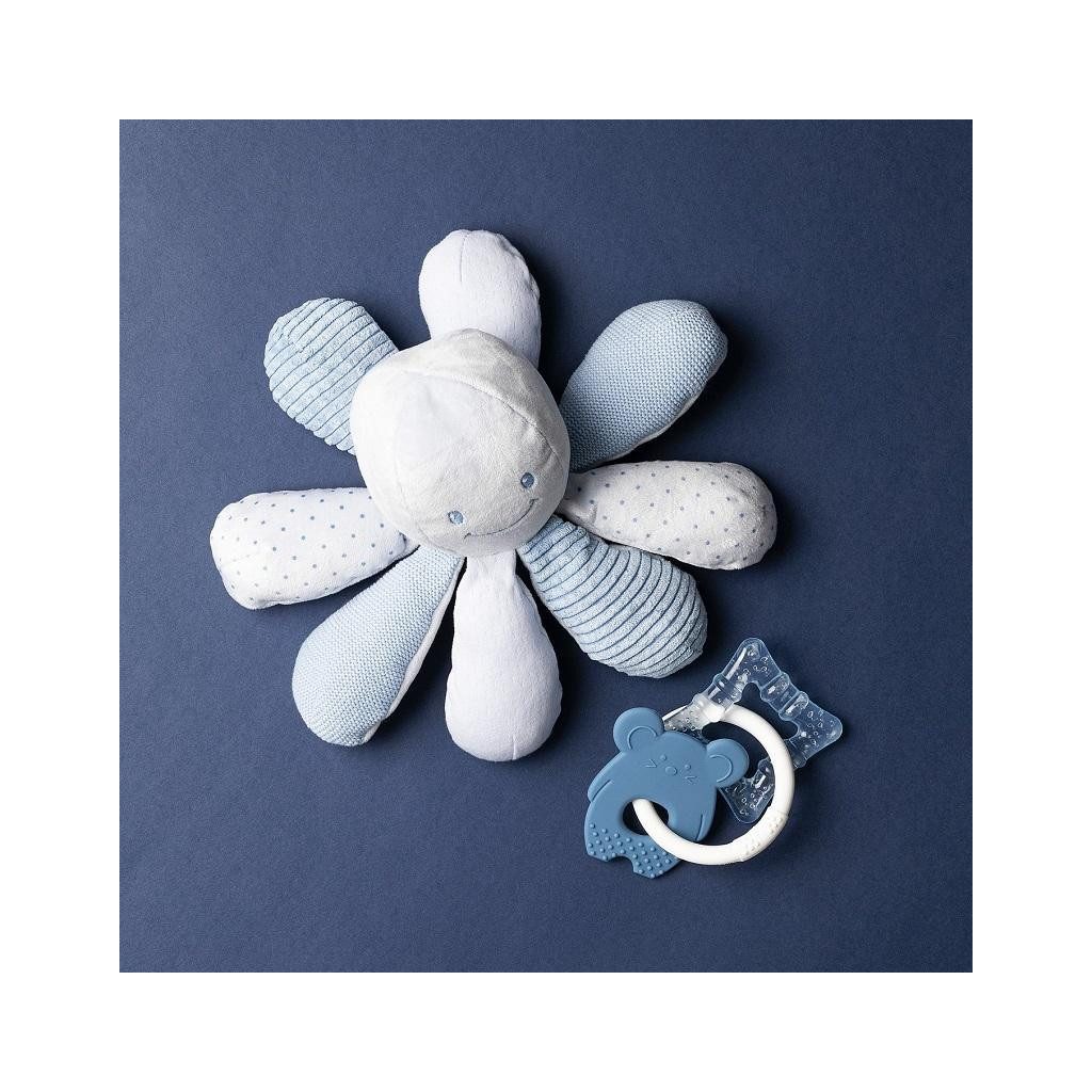 NATTOU Szilikon rágóka hűthető résszel BPA mentes kék egér