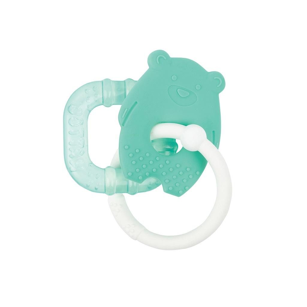 NATTOU Szilikon rágóka hűthető résszel BPA mentes zöld mackó