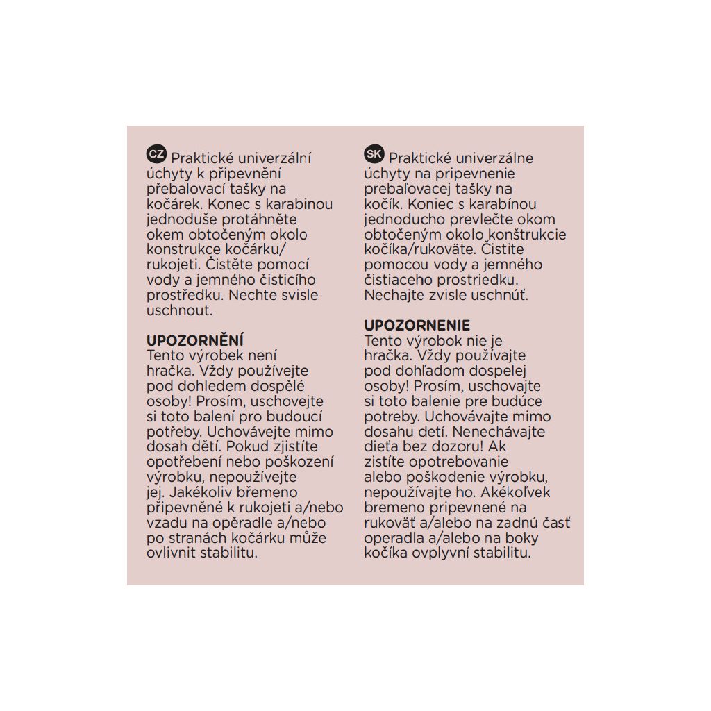 PETITE&MARS Hang Fül a táska felfüggesztéséhez babakocsihoz, 2 db