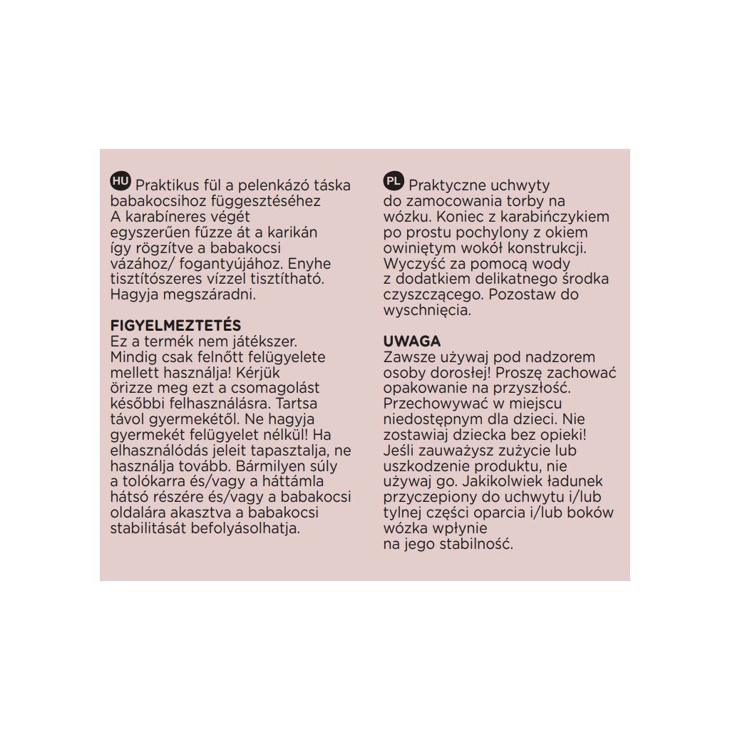 PETITE&MARS Hang Fül a táska felfüggesztéséhez babakocsihoz, 2 db