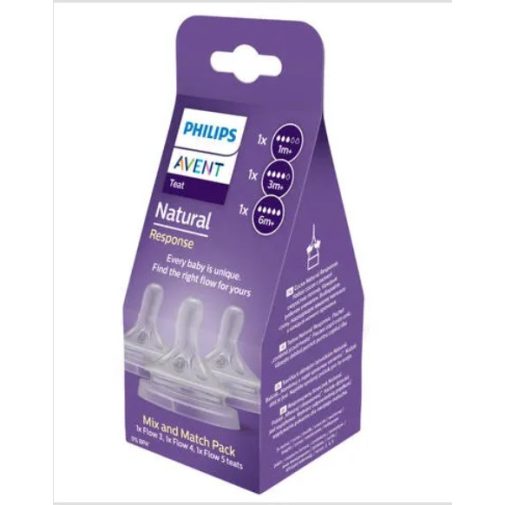 Philips AVENT SCY960/03 Natural Response etetőcumi  mix 1hó+,3hó+,6hó+, 3 db