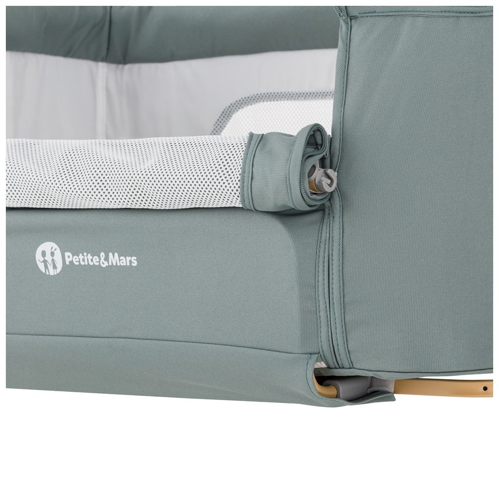 PETITE&MARS Állítható kiságy Grace Compact Foggy Green