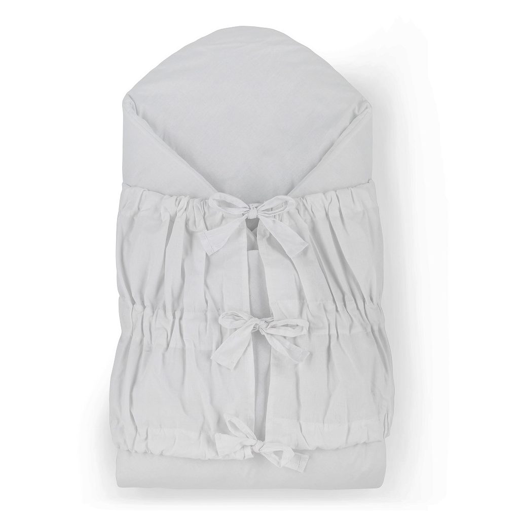 PETITE&MARS Megkötős pólya Nurse tömör kókusz betéttel Light Grey 75x75 cm