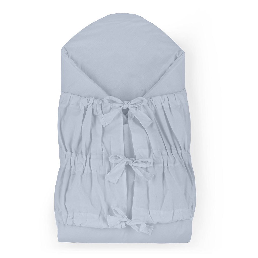 PETITE&MARS Megkötős pólya Nurse tömör kókusz betéttel Dusty Blue 75x75 cm