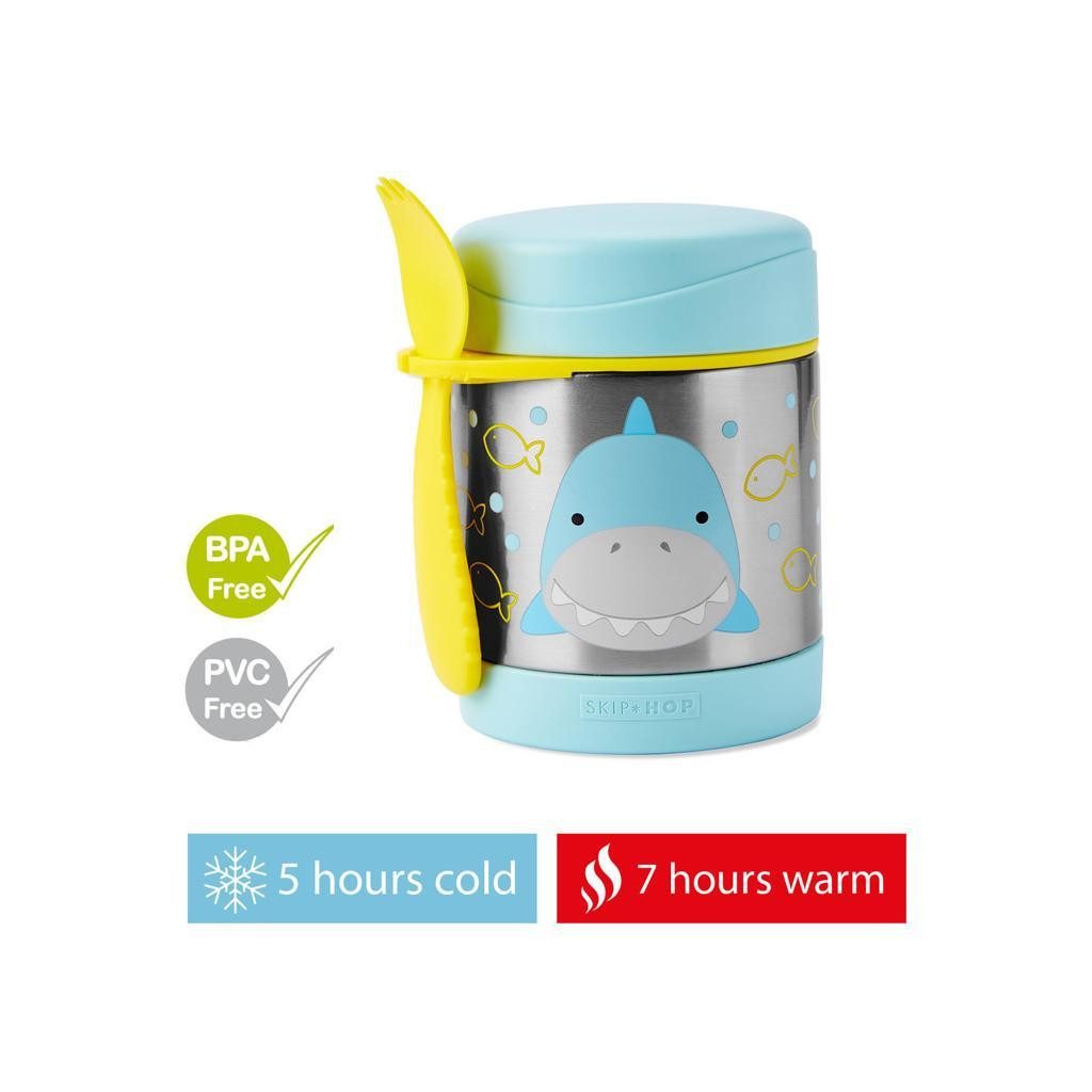 SKIP HOP Zoo Termosz ételhez kanállal/villával Cápa 325 ml, 3év+