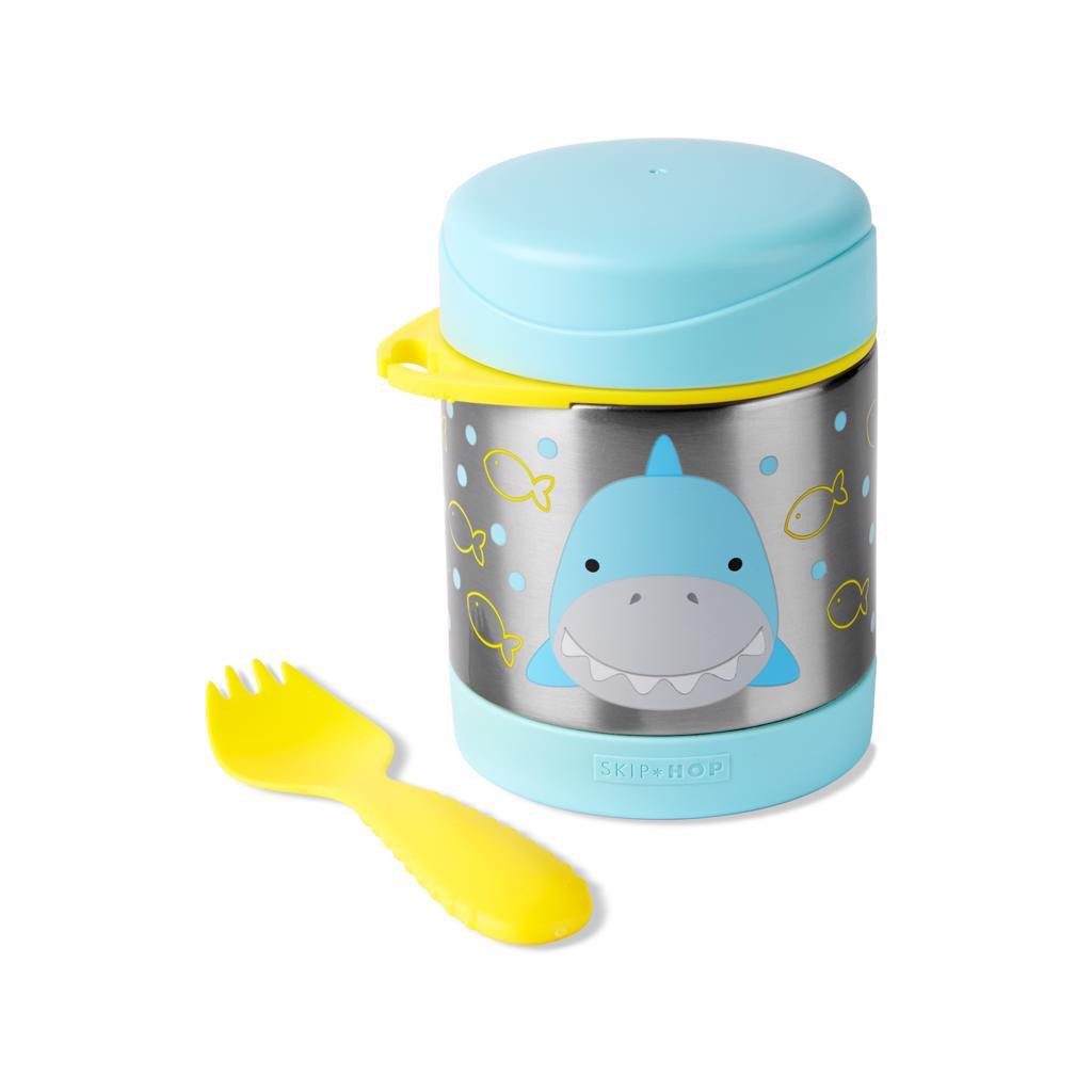 SKIP HOP Zoo Termosz ételhez kanállal/villával Cápa 325 ml, 3év+