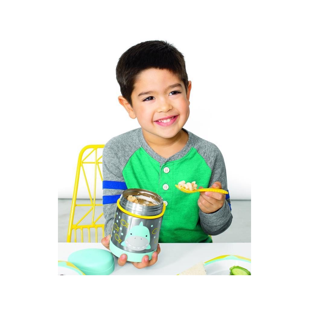 SKIP HOP Zoo Termosz ételhez kanállal/villával Cápa 325 ml, 3év+