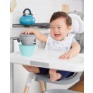 SKIP HOP 5 darabos étkezési készlet pohárral Easy-Feed Mealtime Set Teal/Grey 6m+