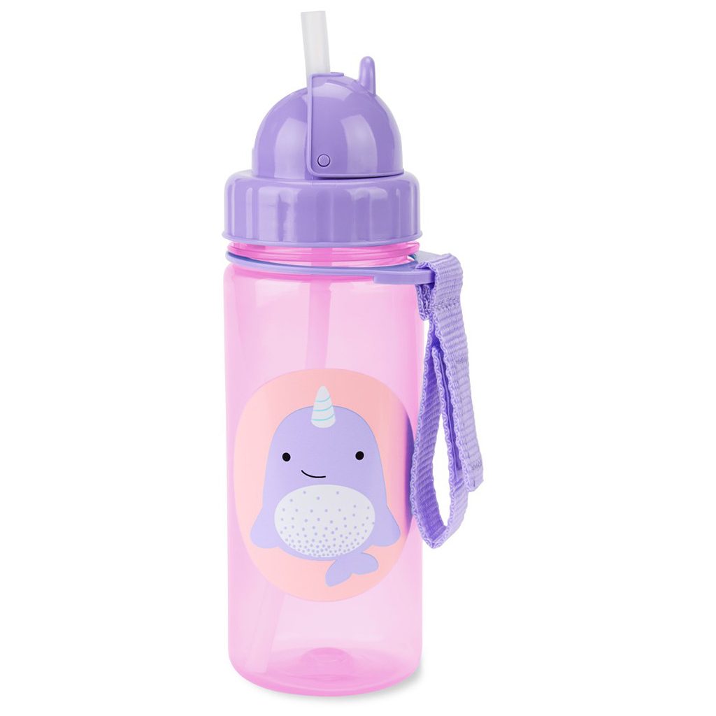 SKIP HOP Zoo Szívószálas pohár PP PVC és BPA mentes Narvál 12h+