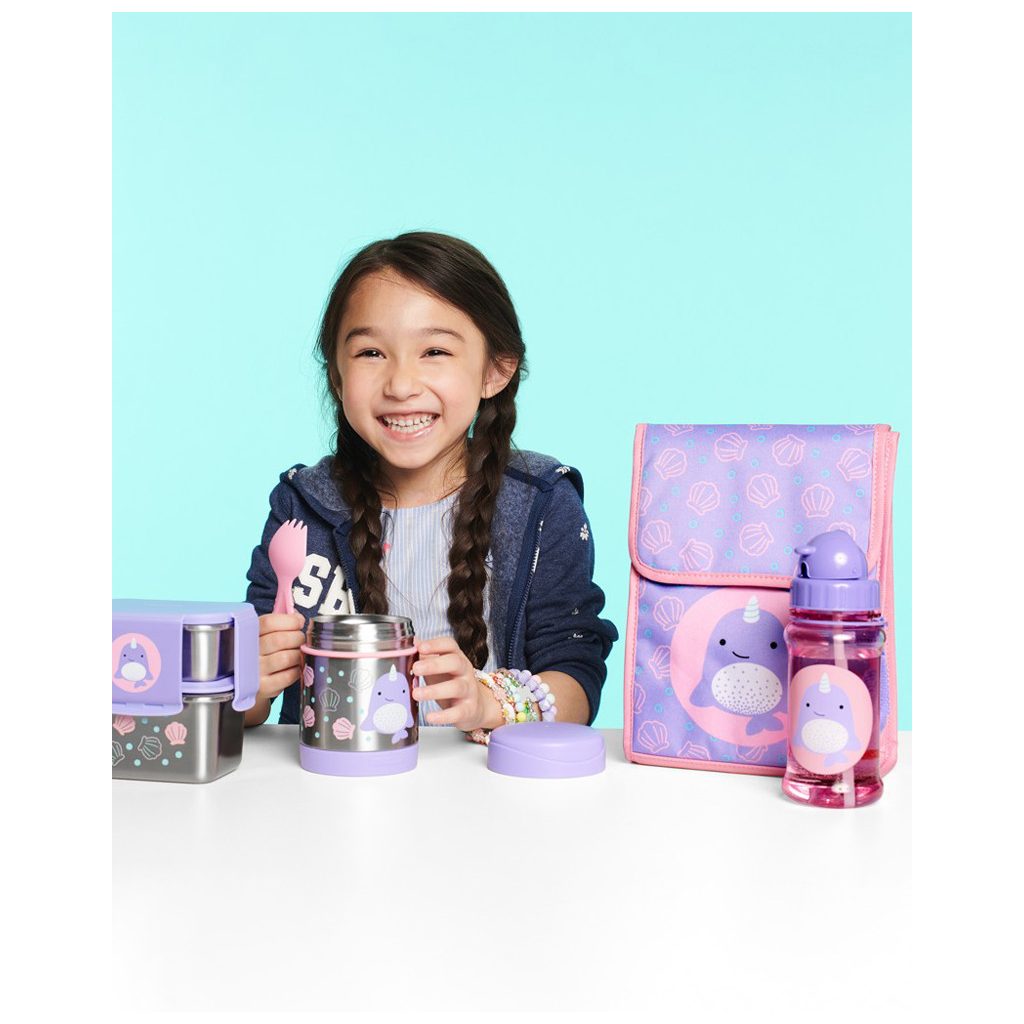 SKIP HOP Zoo Szívószálas pohár PP PVC és BPA mentes Narvál 12h+