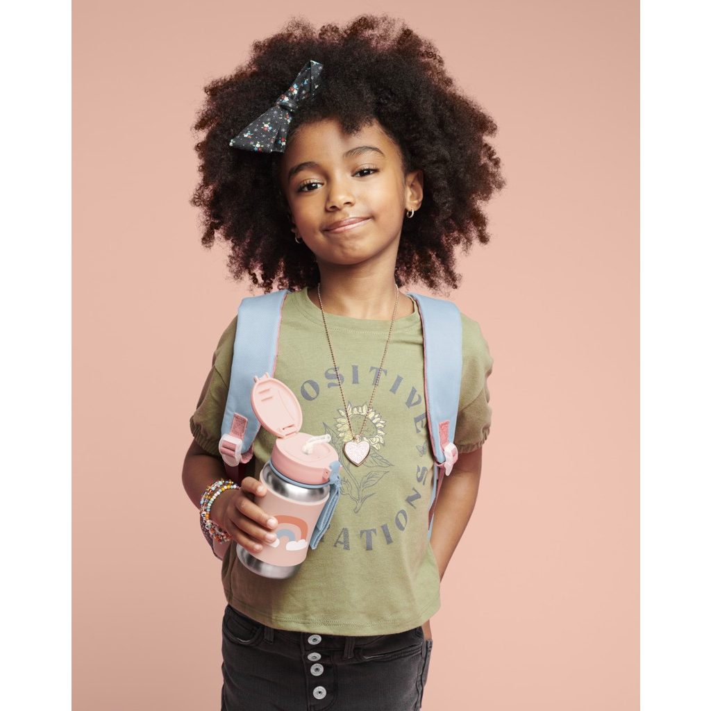 SKIP HOP Spark Style Szívószálas rozsdamentes acél vízüveg Szivárvány 12h+