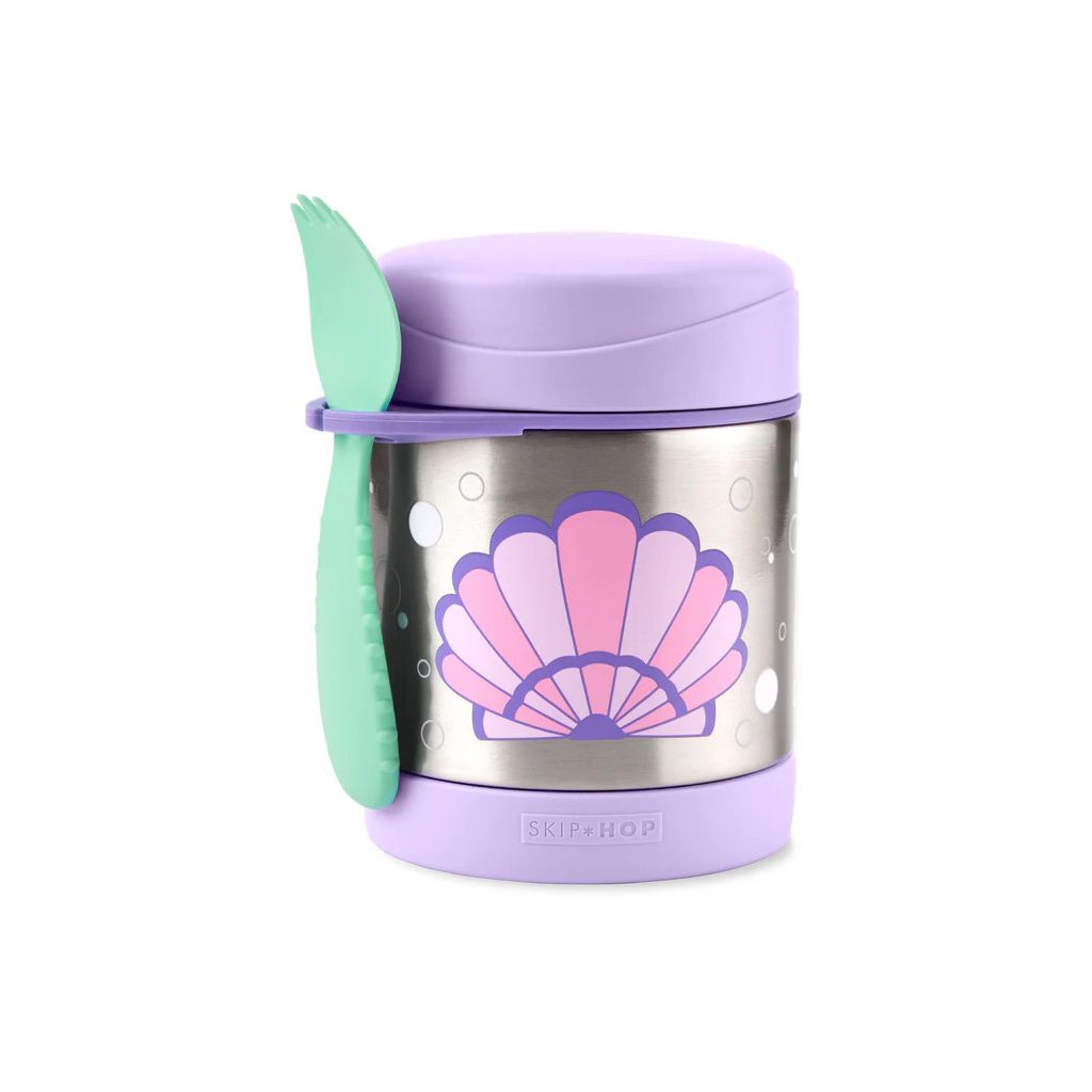 SKIP HOP Spark Style Termoska na jedlo s lyžičkou/vidličkou Mušľa 325 ml, 3r+