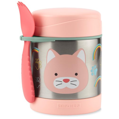 SKIP HOP Zoo Ételtároló termosz kanállal/villával Macska 325 ml, 3 éves kortól