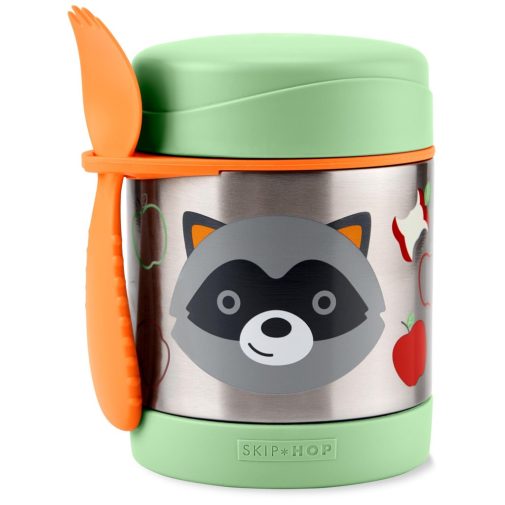 SKIP HOP Zoo Ételtermosz kanállal/villával Mosómedve 325 ml, 3 éves kortól