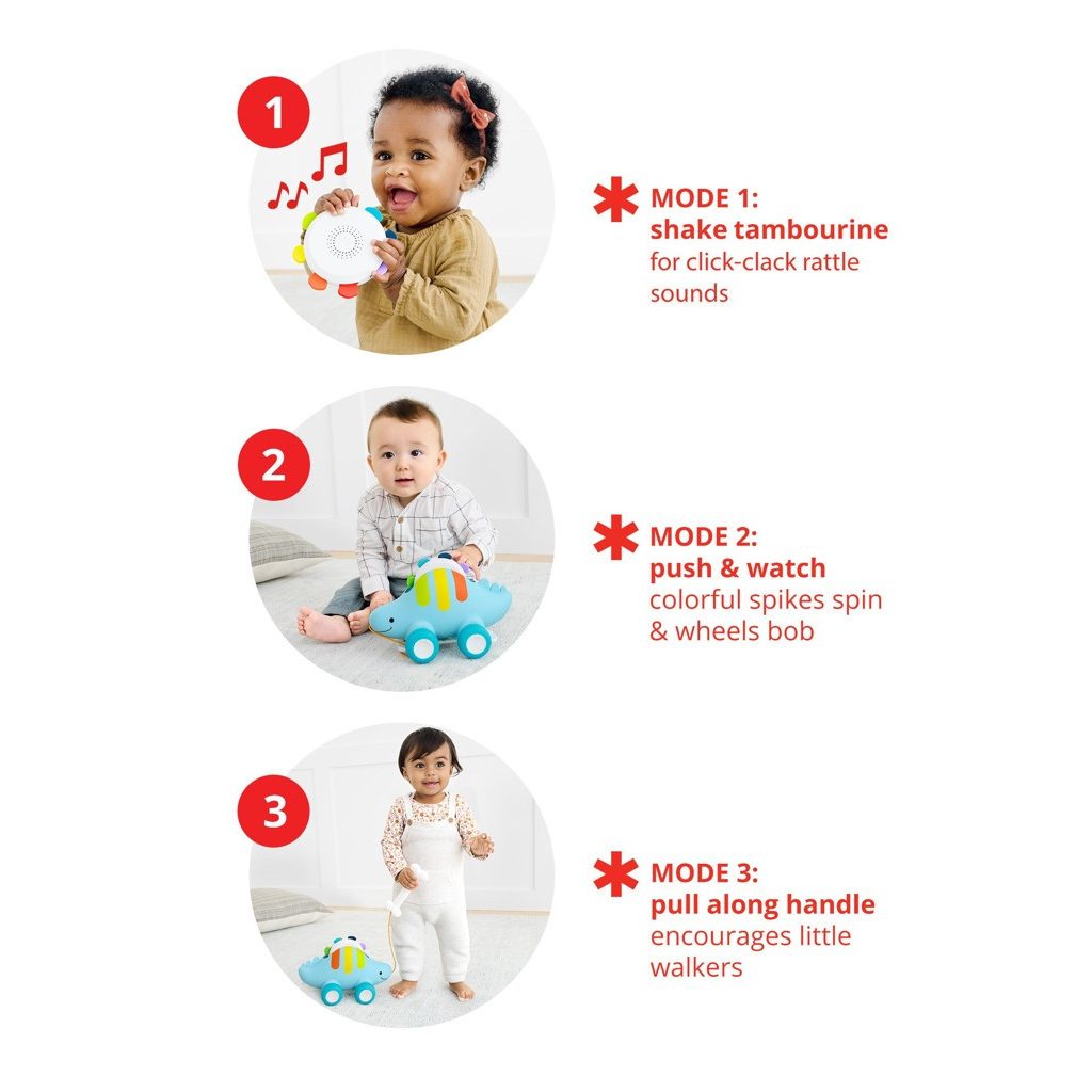 SKIPHOP Húzható zenei játék 3 az 1-ben Explore&More Dinoszaurusz 12 hónapos kortól