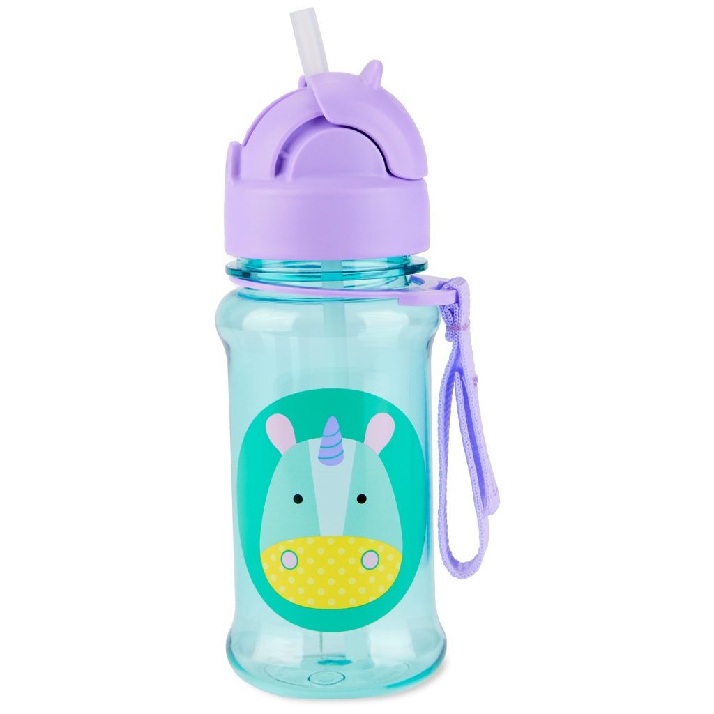SKIP HOP Zoo Tritán Palack szívószállal 355ml Egyszarvú 12m+
