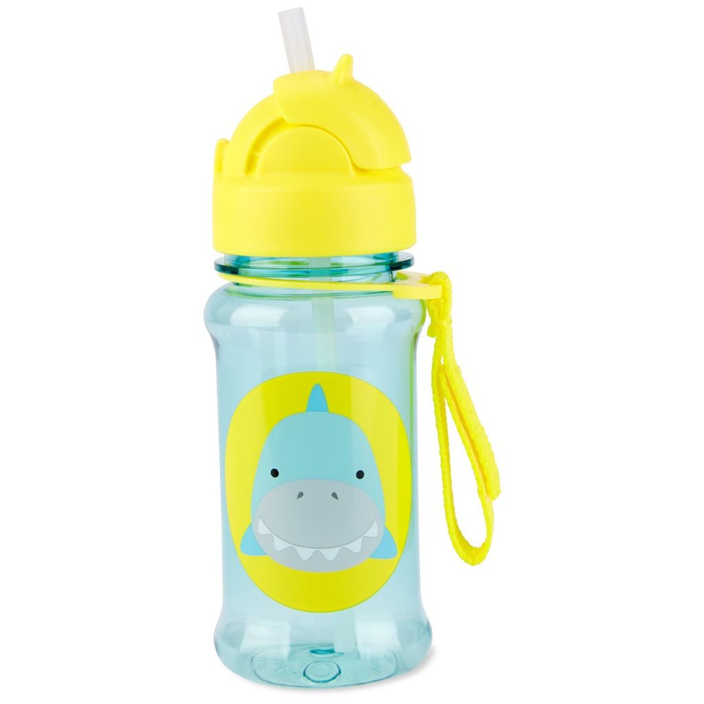 SKIP HOP Zoo Tritán Palack szívószállal 355ml Cápa 12m+