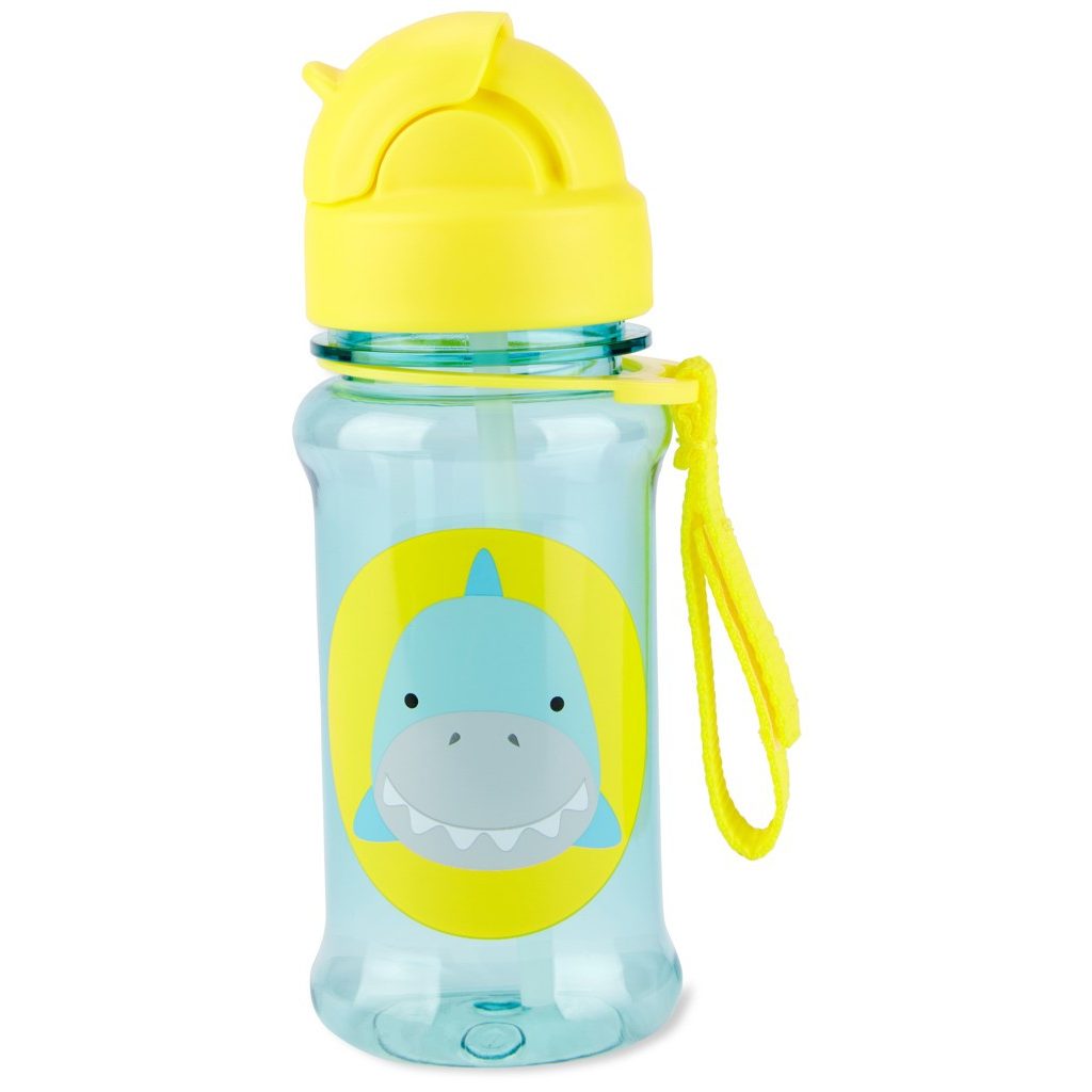 SKIP HOP Zoo Tritán Palack szívószállal 355ml Cápa 12m+