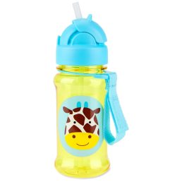   SKIP HOP Zoo Tritán Szívószálas Palack 355ml Zsiráf 12hó+