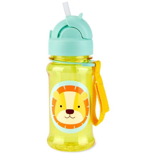 SKIP HOP Zoo Tritán Szívószálas Palack 355ml Oroszlán 12hó+