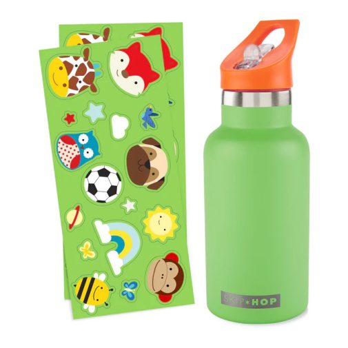 SKIP HOP FÄ¾aÅ¡a s nÃ¡lepkami so slamkovÃ½m nÃ¡ustkom nerezovÃ¡ zelenÃ¡ 380 ml, 4r+