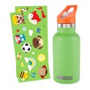 SKIP HOP FÄ¾aÅ¡a s nÃ¡lepkami so slamkovÃ½m nÃ¡ustkom nerezovÃ¡ zelenÃ¡ 380 ml, 4r+