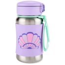 SKIP HOP Spark Style Rozsdamentes acél vízpalack szívószállal Kagyló 12 hónapos kortól