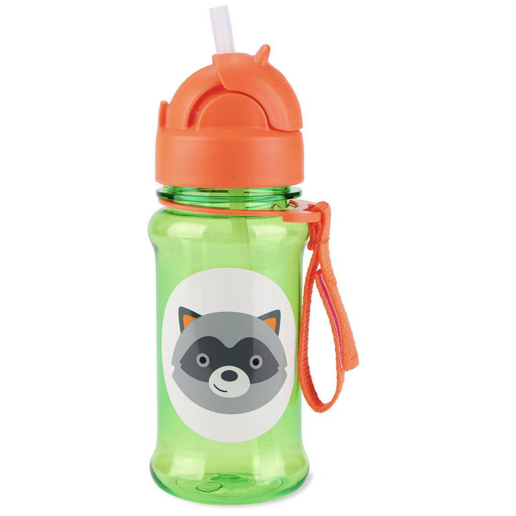 SKIP HOP Zoo tritan Palack szívószállal 355ml Mosómedve 12hó+