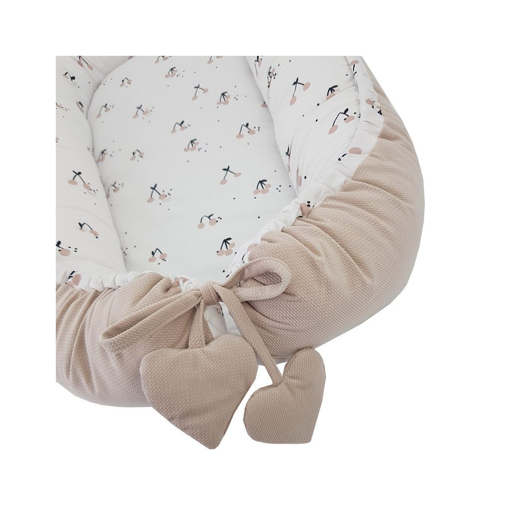 EKO Babafészek pamut velvet Cherry 90x60cm