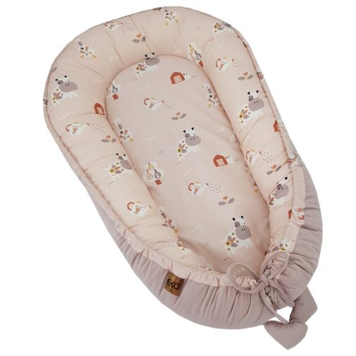 EKO Bölcső a babának VELVET My farm Powder pink 90x60 cm