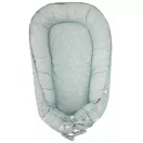 EKO Kétszínű pamut babafészek Dogs Stars Mint 90x60 cm