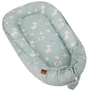 EKO Kétszínű pamut babafészek Dogs Stars Mint 90x60 cm