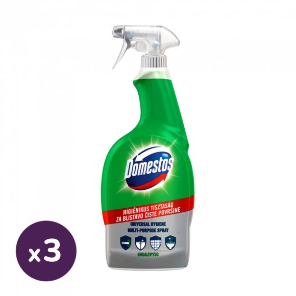 Domestos Universal Hygiene Eucalyptus fertőtlenítő spray 3x750 ml