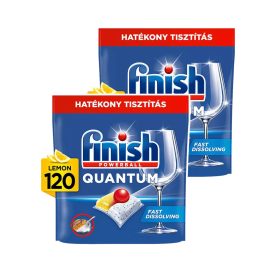   INGYENES SZÁLLÍTÁS - Finish Powerball Quantum All in 1 2x120 db kiszerelésű mosogatógép-kapszula, lemon