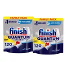 Finish Powerball Quantum All in 1 2x120 db kiszerelésű mosogatógép-kapszula, lemon