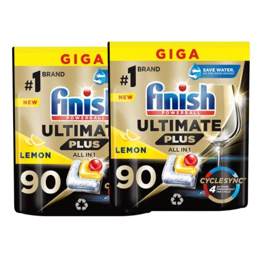 Finish Powerball Ultimate Plus All in 1 mosogatógép-kapszula, lemon (2x90 db)