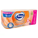 Zewa Deluxe Cashmere Peach toalettpapír 3 rétegű (16 tekercs) + Zewa Almond Milk nedves toalettpapír (42 db)