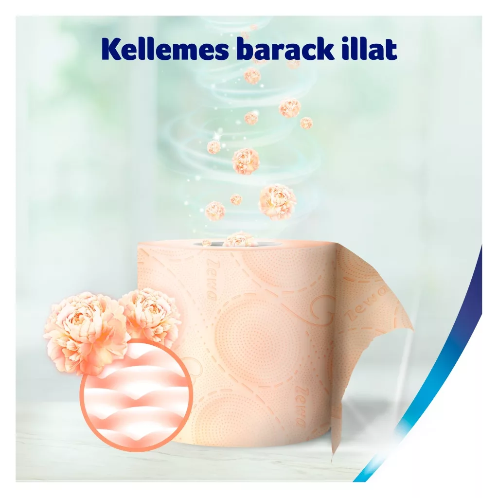 Zewa Deluxe Cashmere Peach toalettpapír 3 rétegű (16 tekercs) + Zewa Almond Milk nedves toalettpapír (42 db)